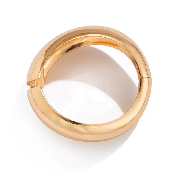 Bijoume 14K Gold /  Stainless Steel Reflective Smooth Elegant  Brangle Bracelets