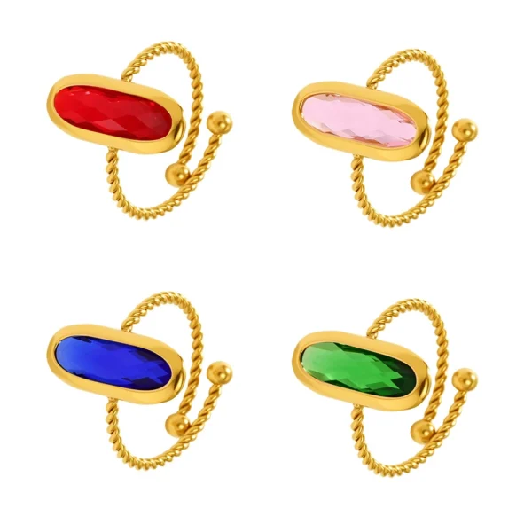 Bijoume Dainty 14K Gold Czech Crystal Threaded Steel Beads Adjustable Women's Jewelry
