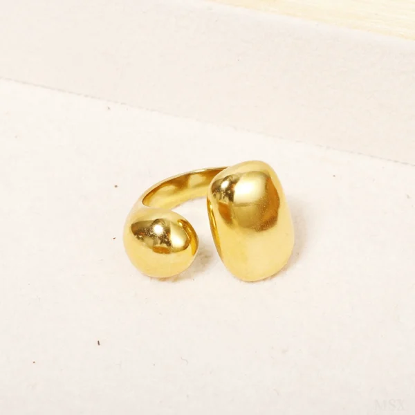 Bijoume Trendy Exaggerated Personality Round Cut Strench Ring